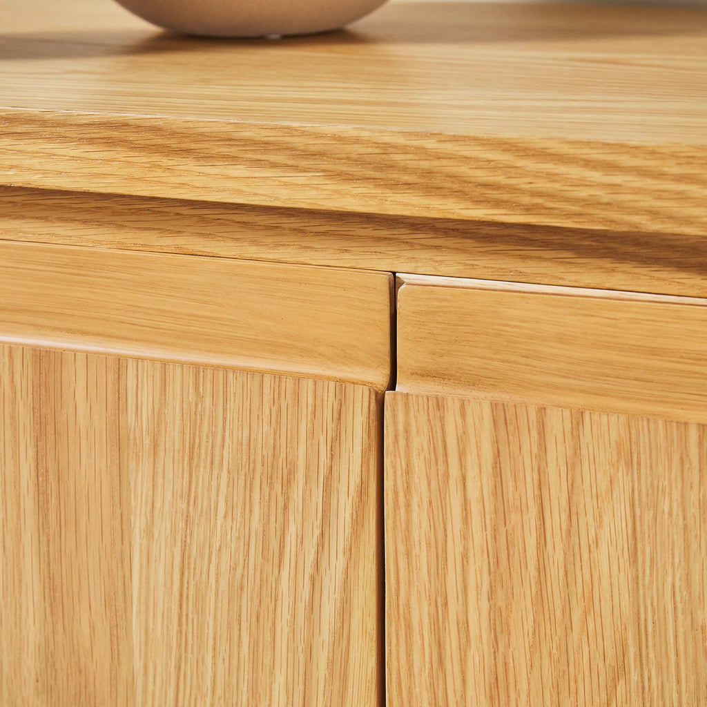70 Inch White Oak Wood Sideboard TV Stand with Storage W54290