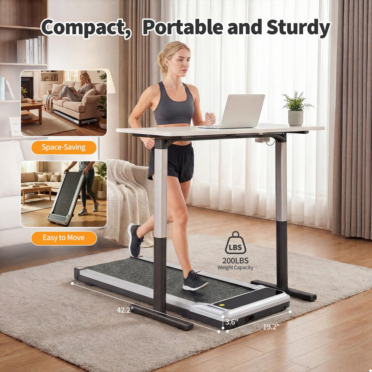 3-in-1 Walking Pad Under Desk Treadmill R906562