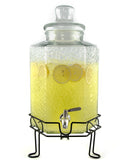 2.5 Gallon Glass Beverage Dispenser with Spigot and Stand S63404