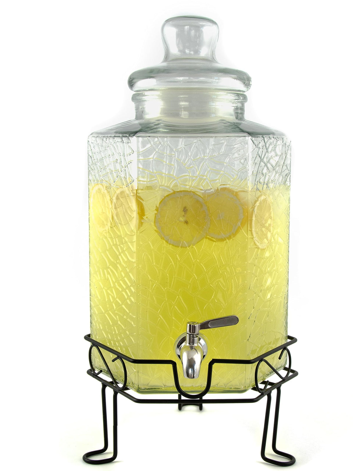 2.5 Gallon Glass Beverage Dispenser with Spigot and Stand S63404