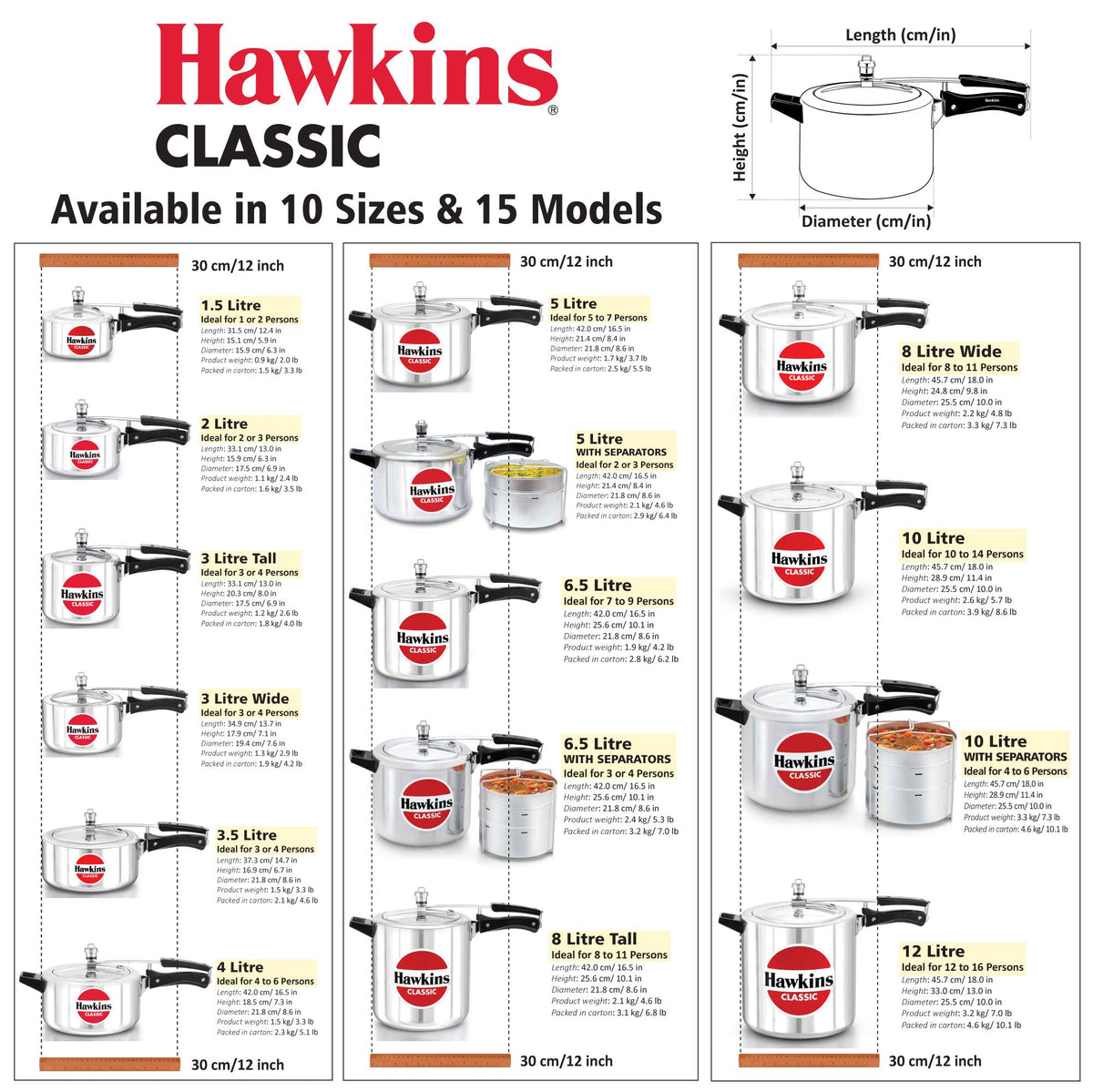 2 Litre Classic Pressure Cooker C657