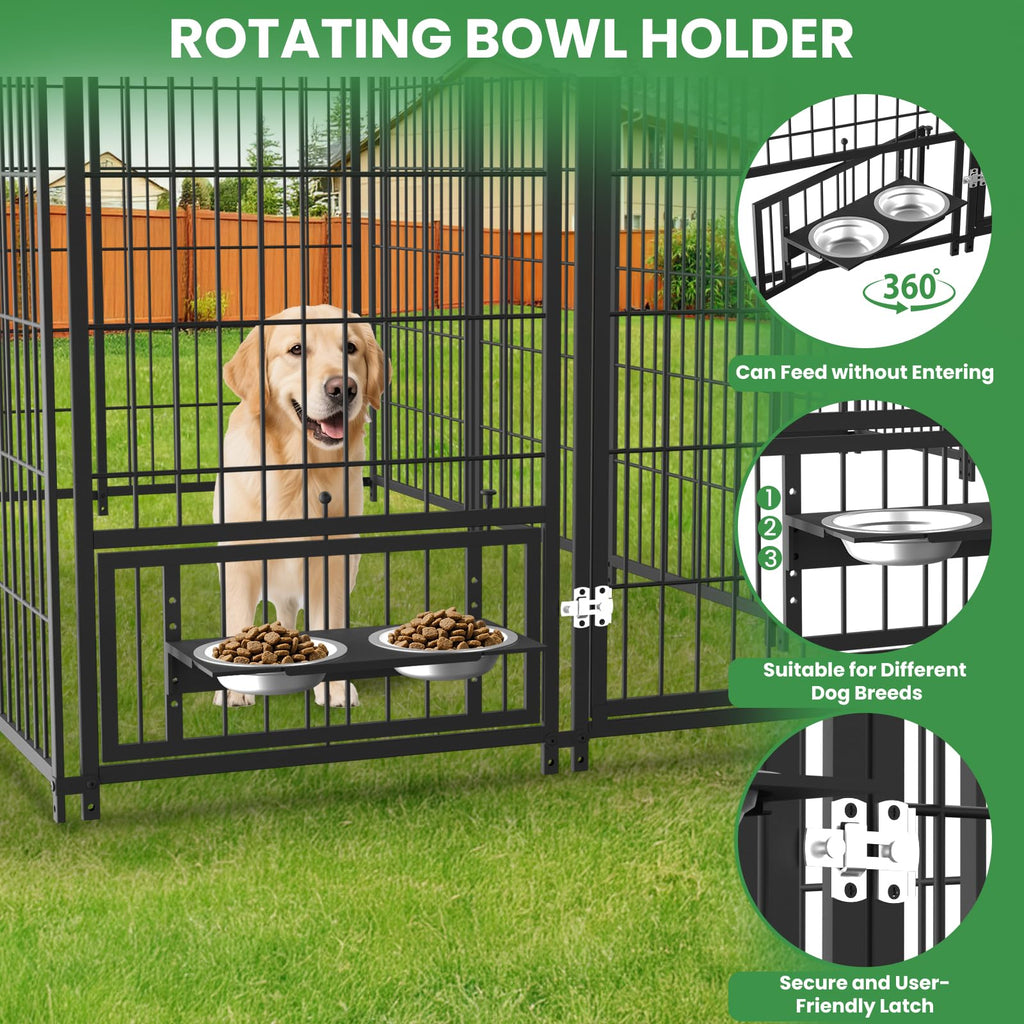 7.9 x 4.1 x 5.9 ft Outdoor Dog Kennel with Waterproof Roof J389260