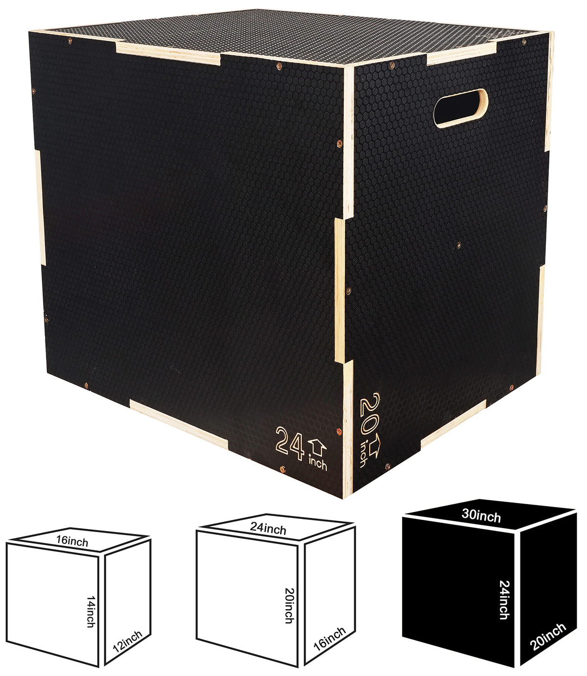 3 in 1 Non-Slip Wooden Plyo Box S111308