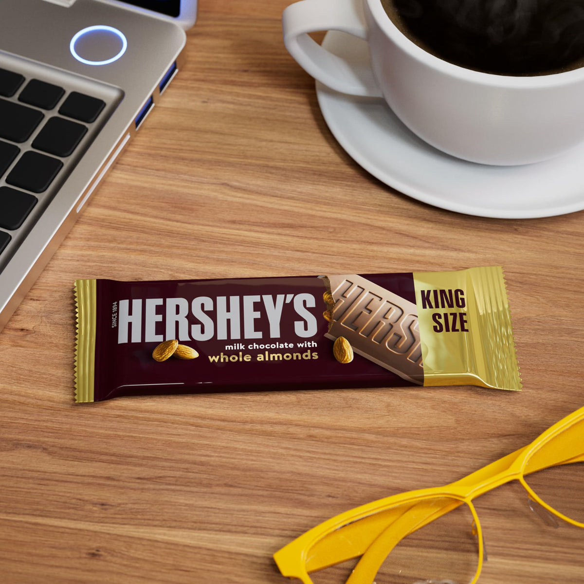 Milk Chocolate with Whole Almonds Candy Bars 2.6 oz 18 Count J921188