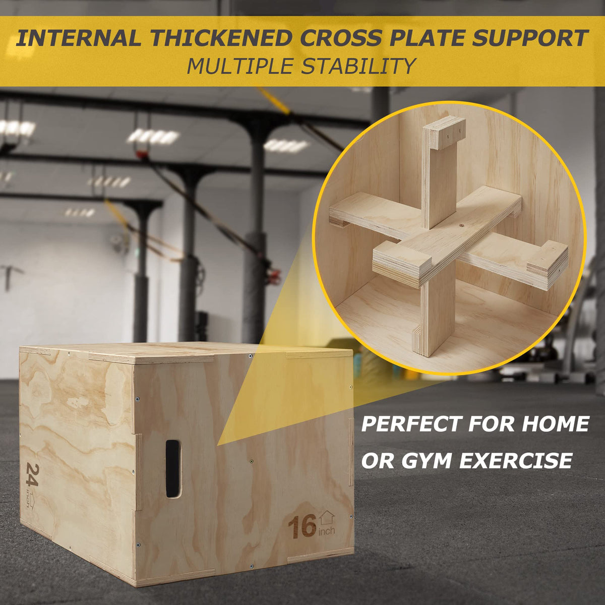 3 in 1 Wood Plyo Box Non-Slip R97881