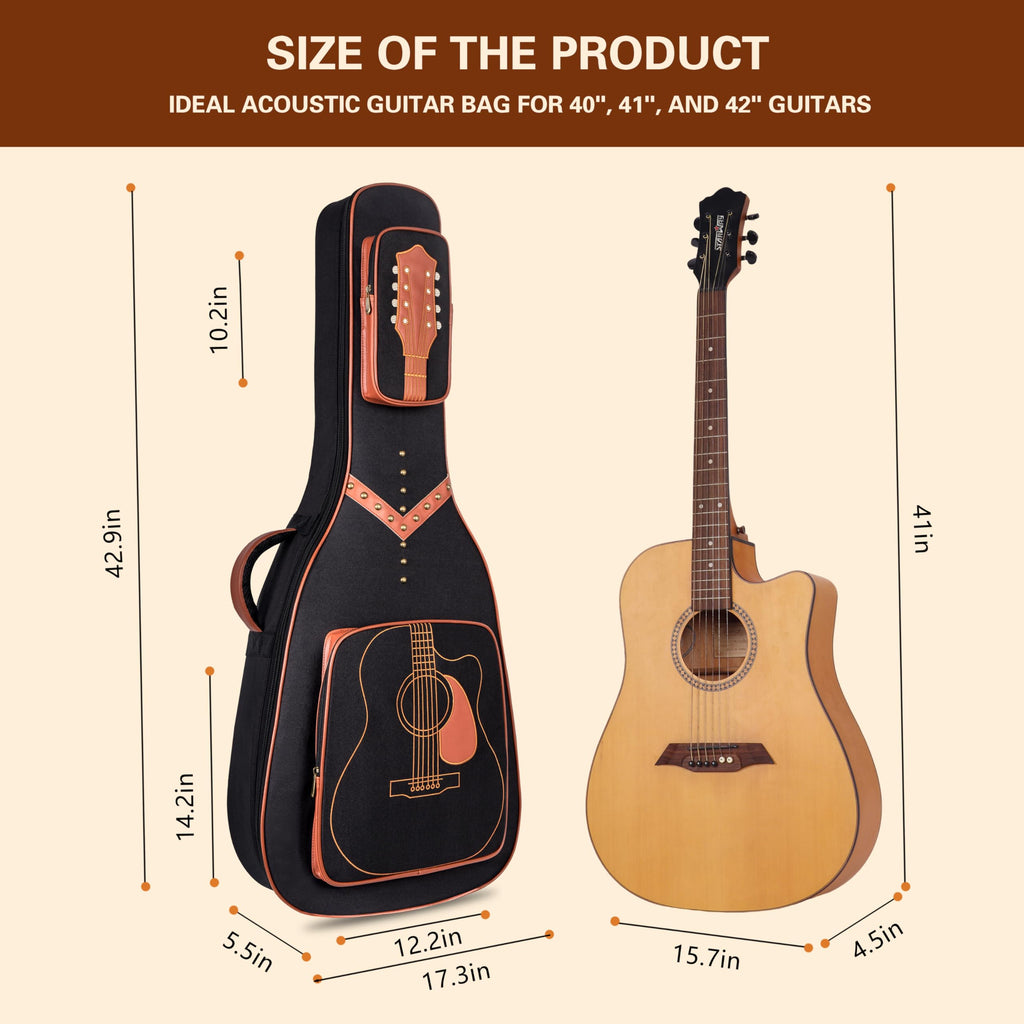40/41/42" Waterproof PU Leather Acoustic Guitar Bag N45146