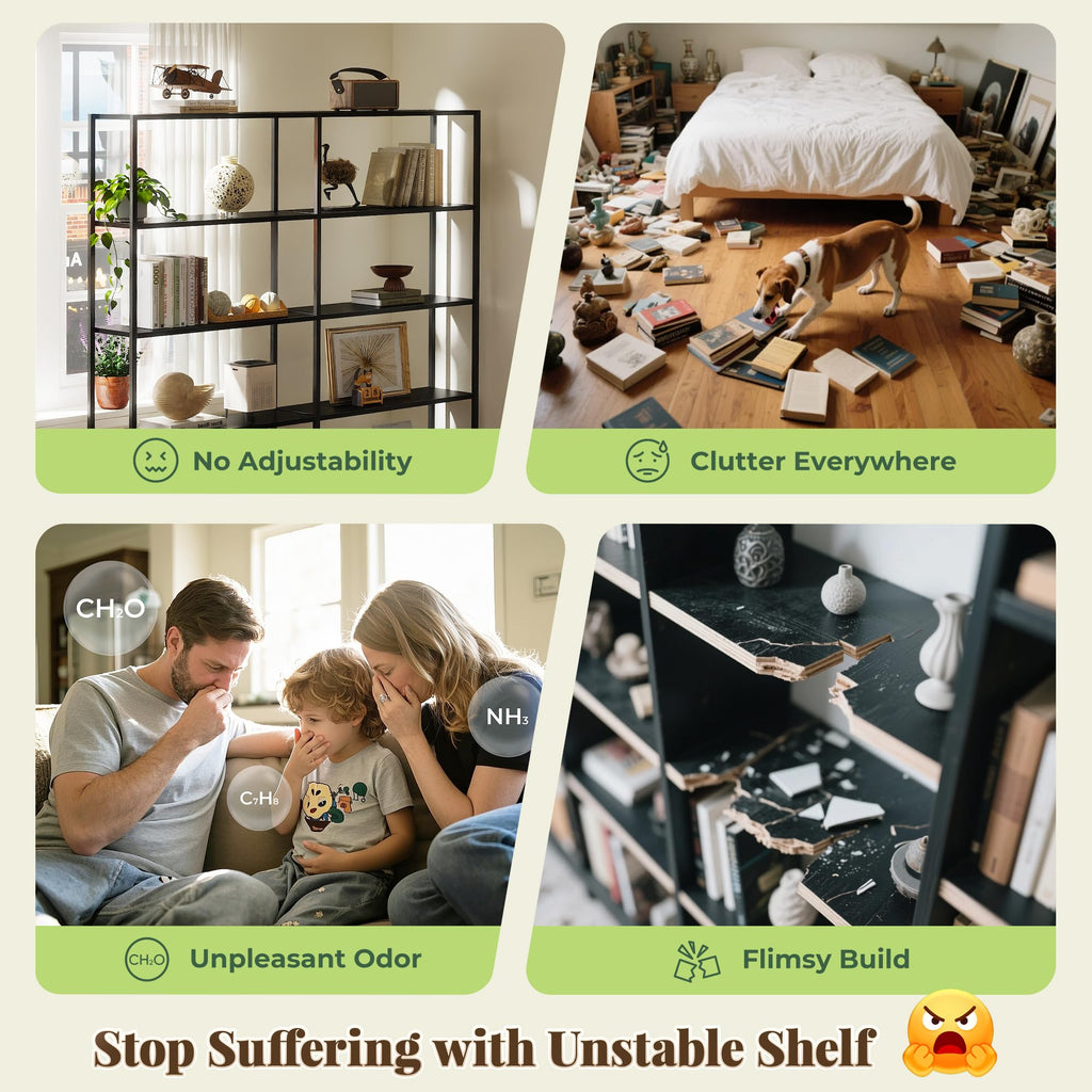 5 Tier Bookshelf with 10 Open Shelves A642546