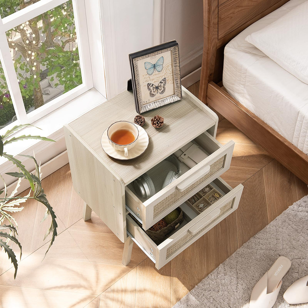 Rattan Night Stand with 2 Drawers X930999