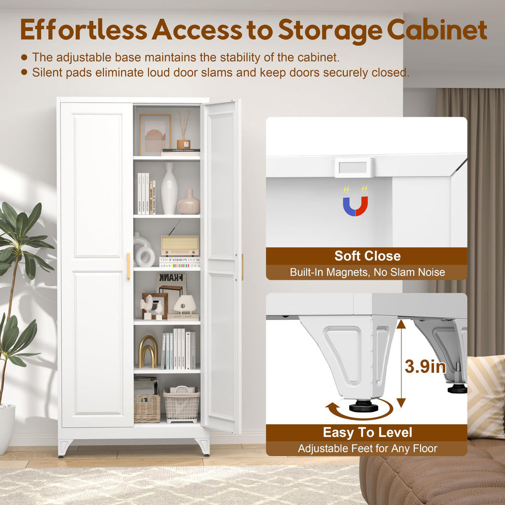 75" Metal Kitchen Pantry Cabinet with Doors K66451