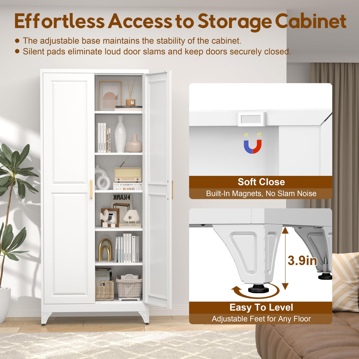 75" Metal Kitchen Pantry Cabinet with Doors K66451