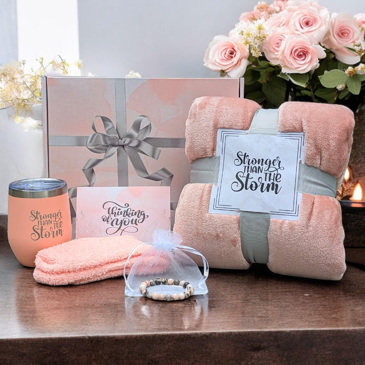 Pink Blanket & Tumbler X734868