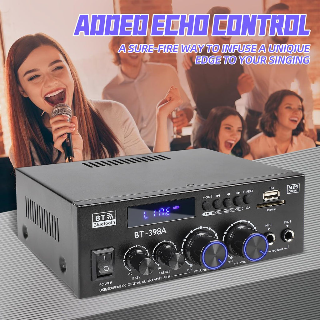 Bluetooth 5.0 Stereo Receivers, 2 Channel 450W Home Amplifier C988