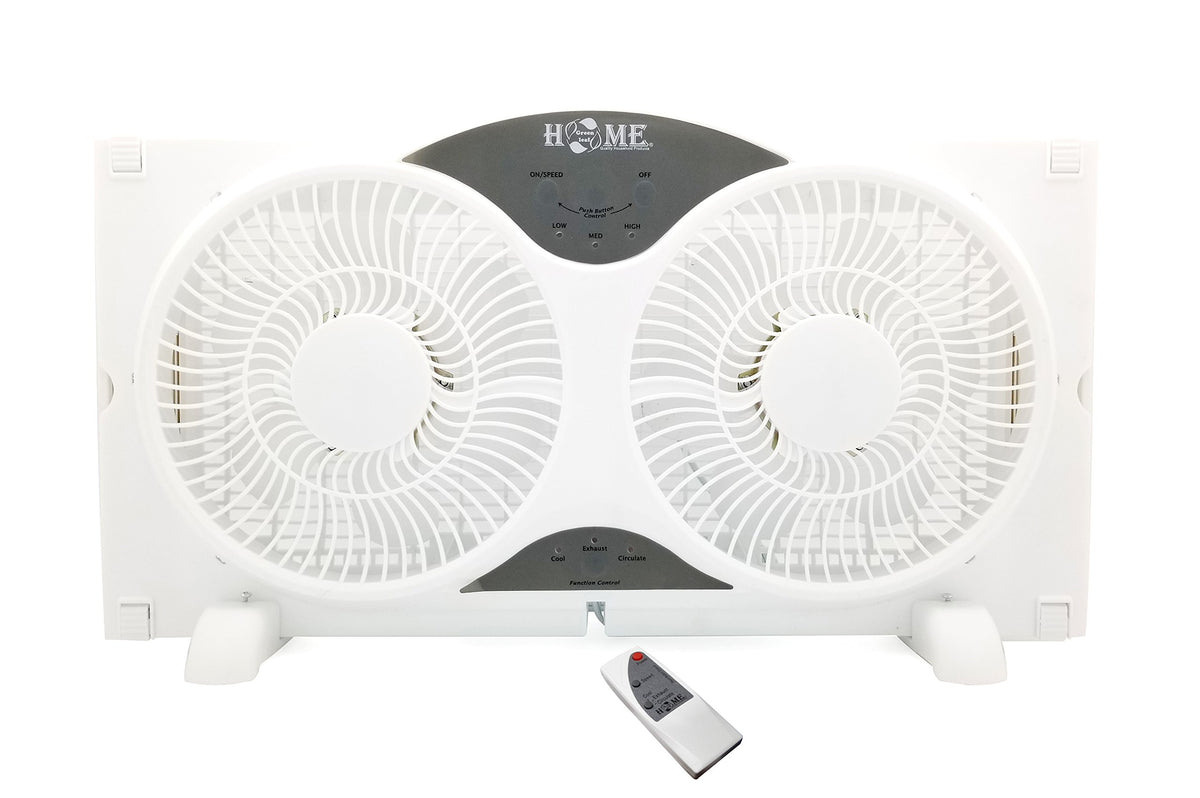 9" Twin Window Fan 3 Speed with Remote Control, White O861853