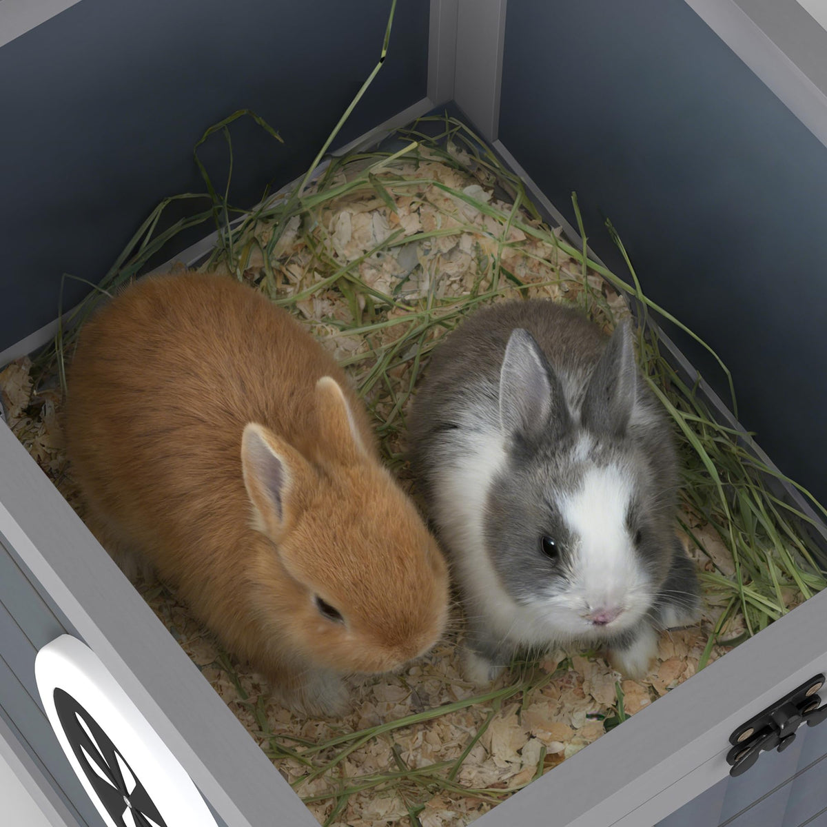 Gray Rabbit Hutch Small Animal Cage I936012