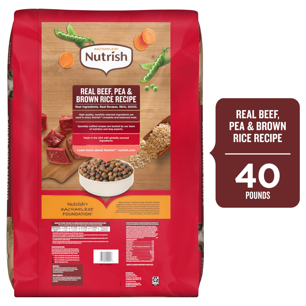 Dry Dog Food, Beef, Pea & Brown Rice, 40 lb. Bag K9671