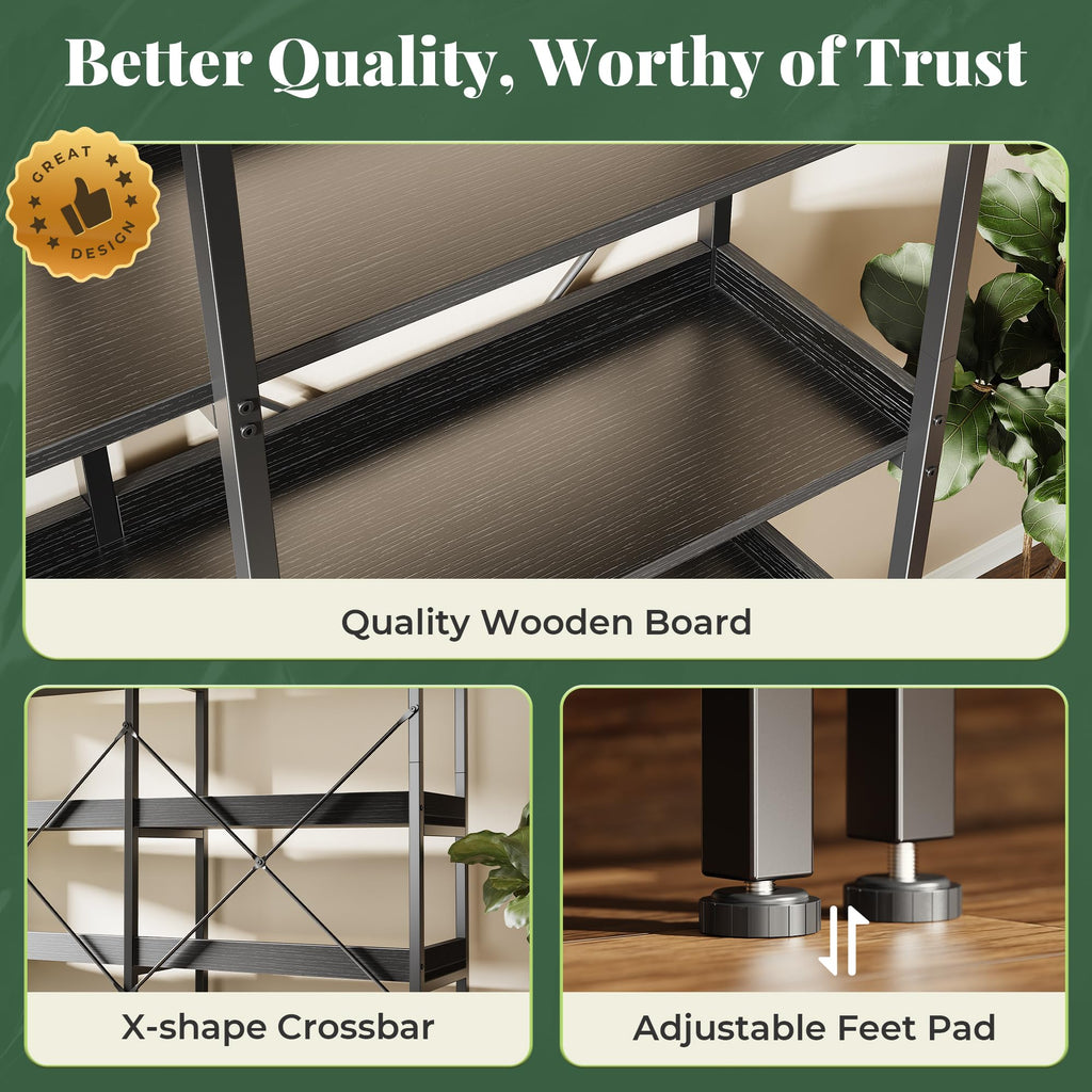 5 Tier Bookshelf with 10 Open Shelves A642546