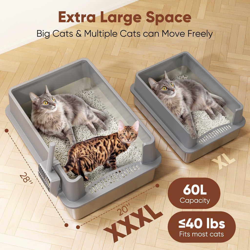 Extra Large Stainless Steel Litter Box with Lid Z4678