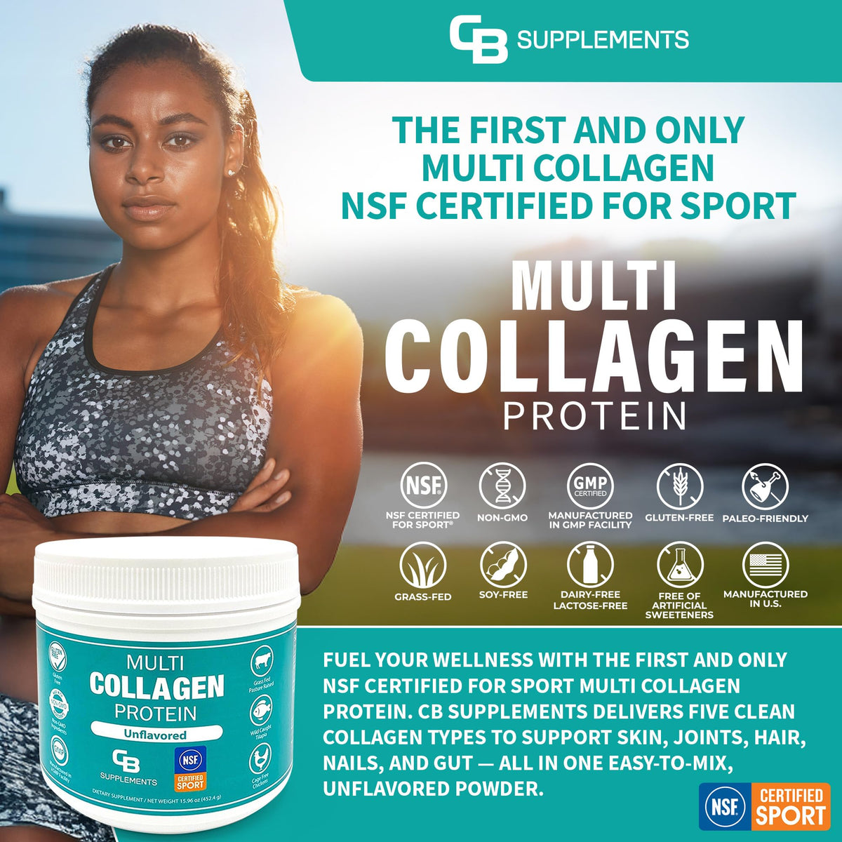 Multi Collagen Protein Powder Unflavored 58 Servings E823