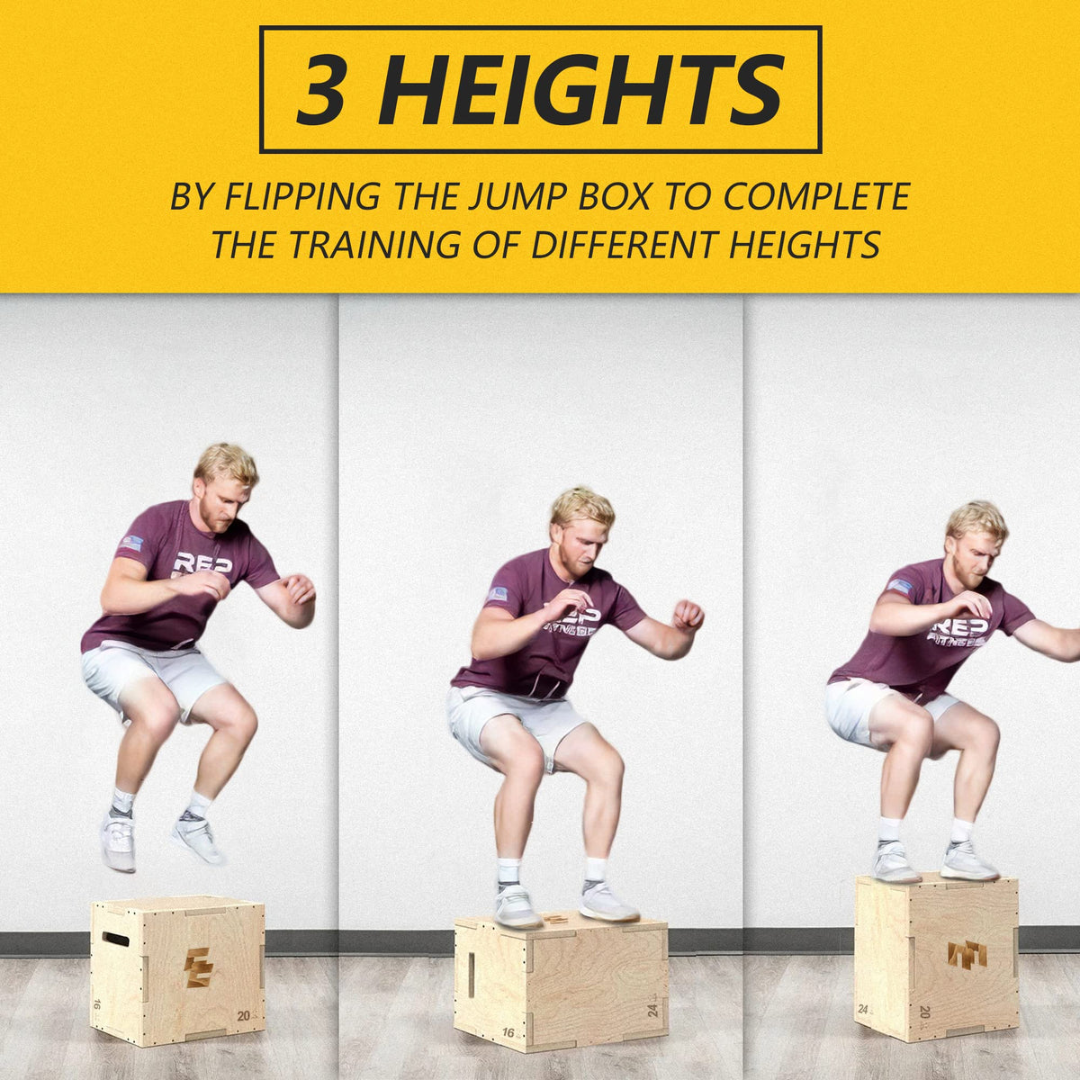 3 in 1 Wood Plyo Box Non-Slip R97881