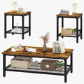3-Piece Coffee Table Set with 2 Square End Side Tables P726