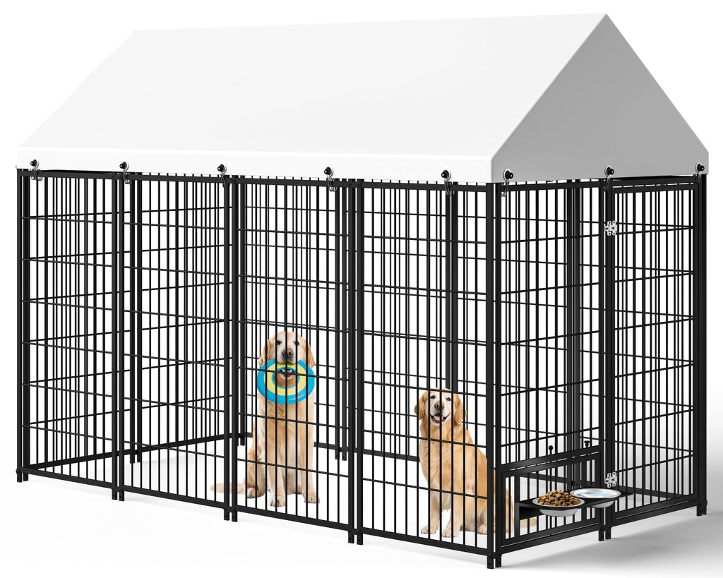 7.9 x 4.1 x 5.9 ft Outdoor Dog Kennel with Waterproof Roof J389260
