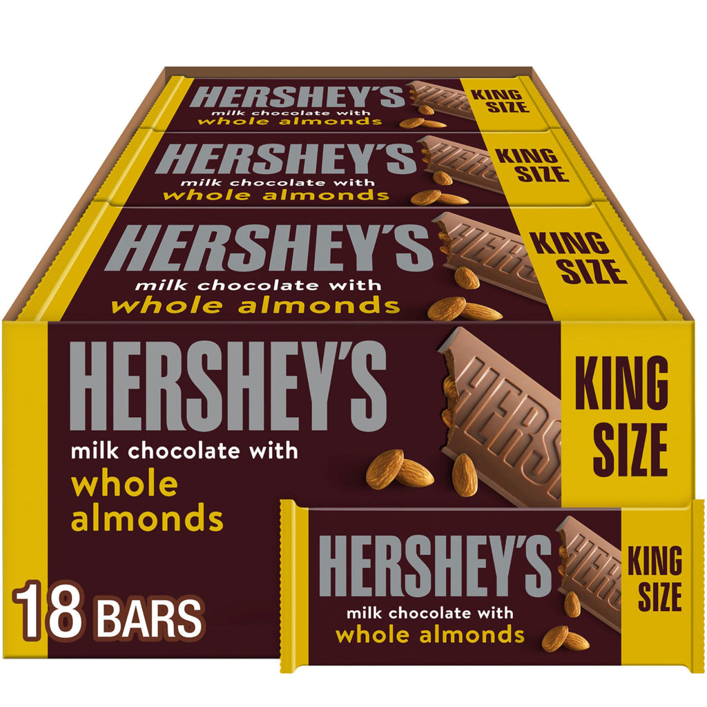 Milk Chocolate with Whole Almonds Candy Bars 2.6 oz 18 Count J921188