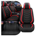 Black Red Nappa Leather Car Seat Covers Set N58910