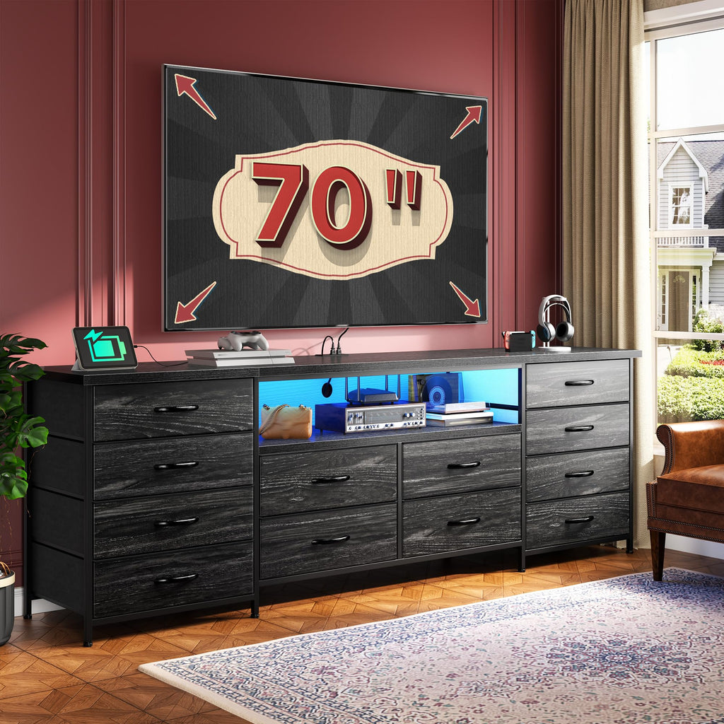 63" Dresser with 12 Fabric Drawers G18473