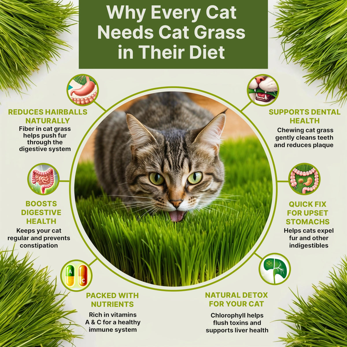 Cat Grass Seeds Mix 16 oz Non-GMO Heirloom I107138