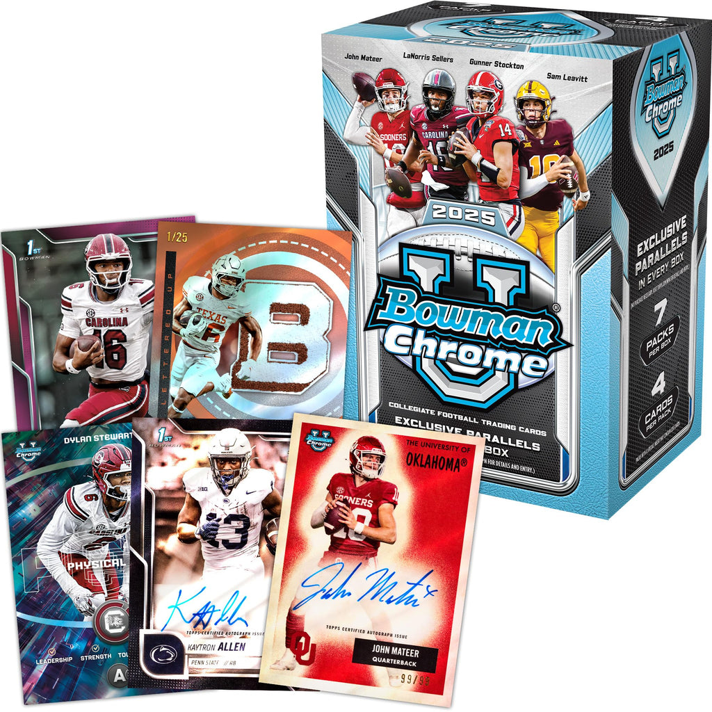 2025 Bowman University Chrome NCAA Football Value Box J807