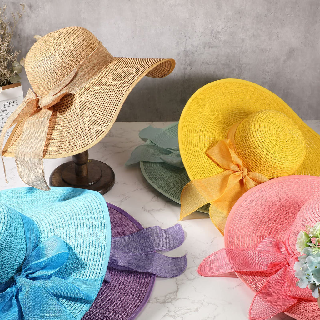 30 Pcs Women's Wide Brim Straw Sun Hat H587