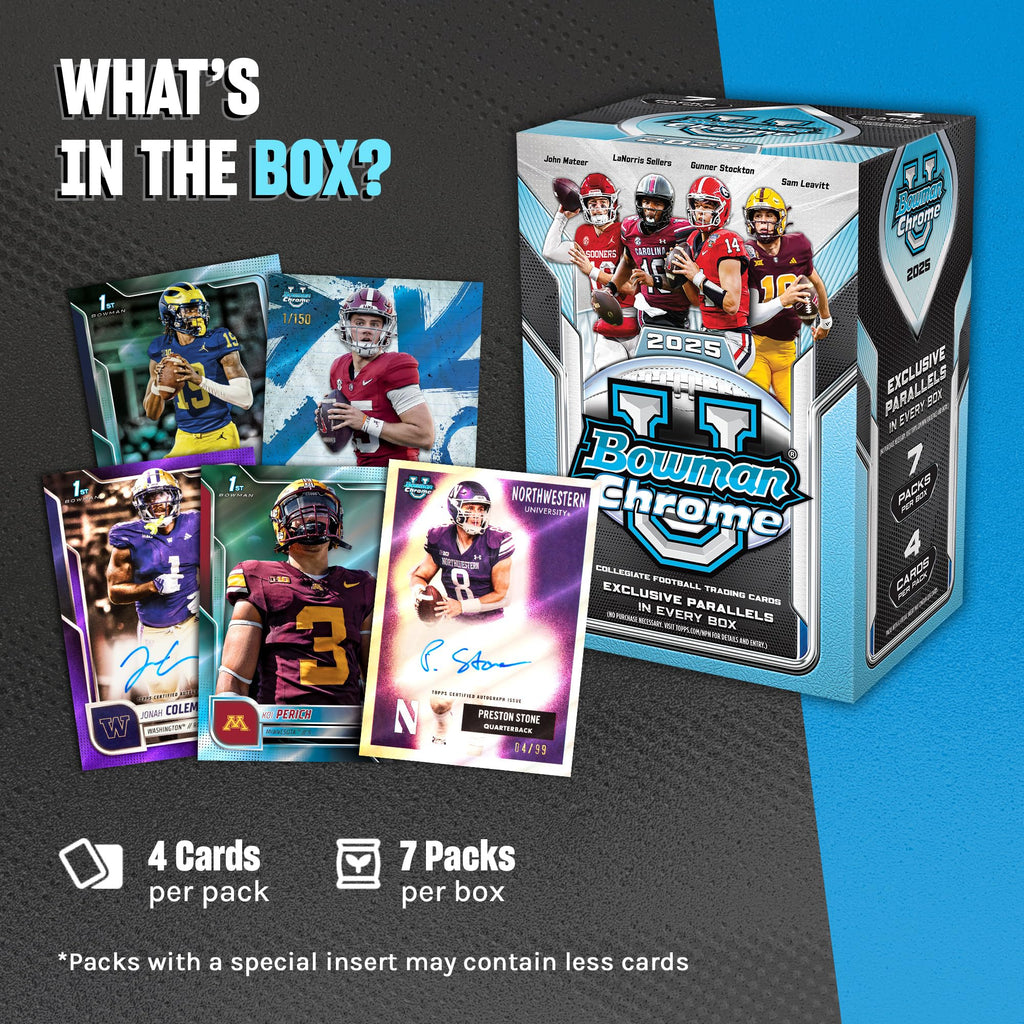 2025 Bowman University Chrome NCAA Football Value Box J807