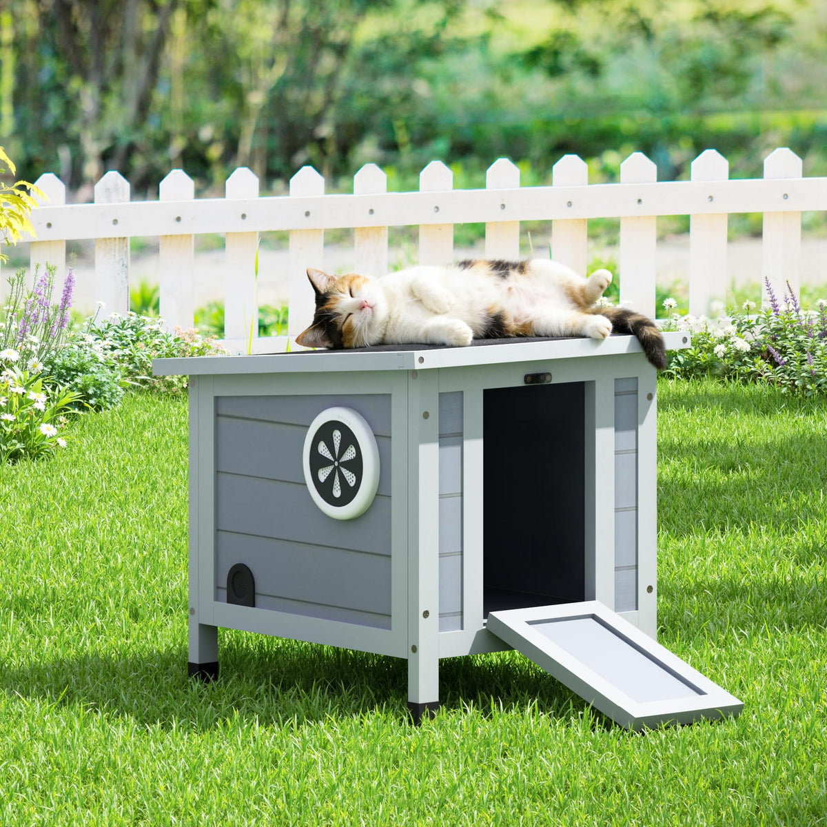 Gray Rabbit Hutch Small Animal Cage I936012