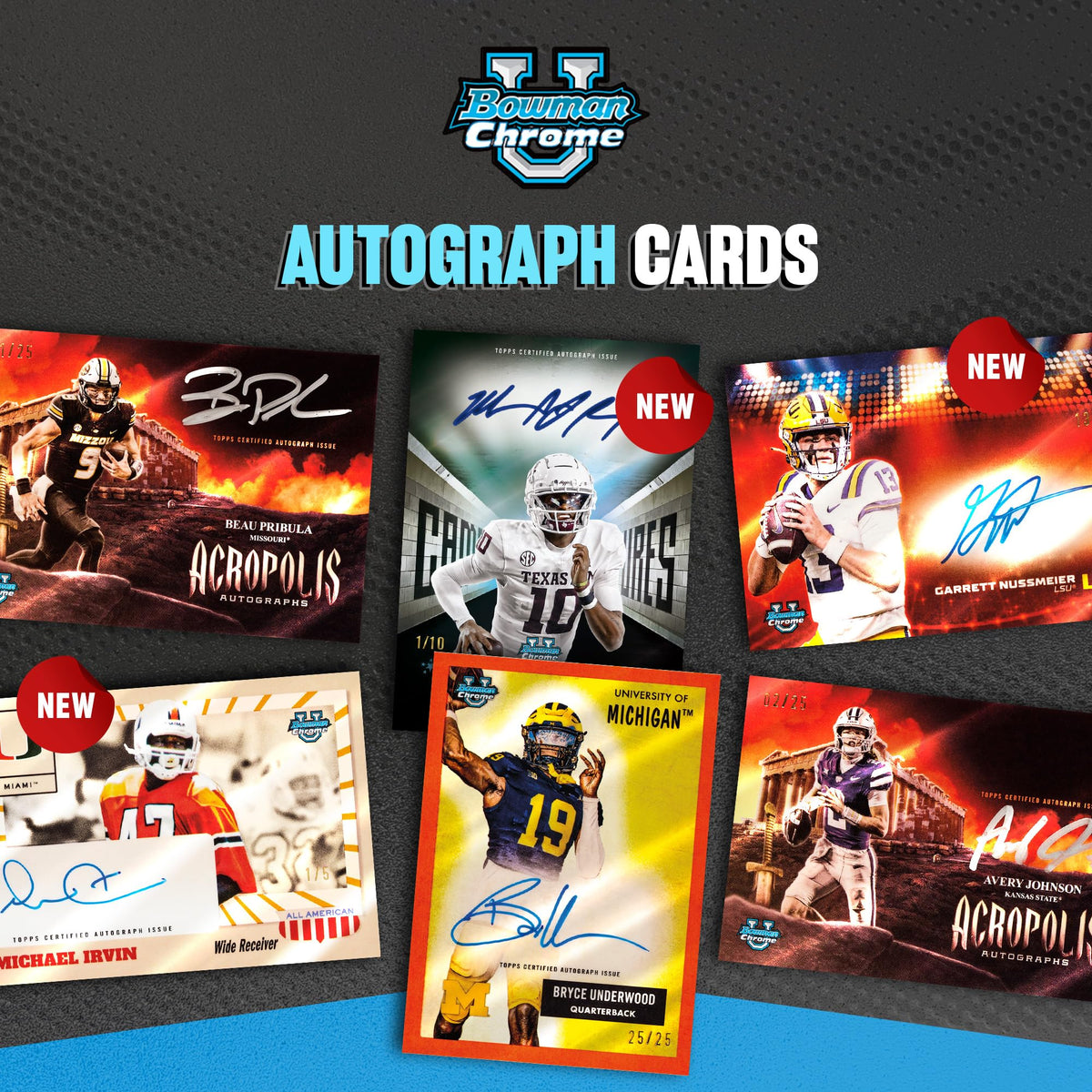 2025 Bowman University Chrome NCAA Football Value Box J807