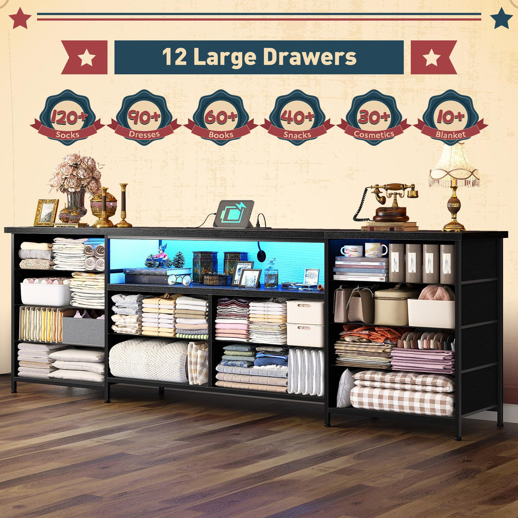 63" Dresser with 12 Fabric Drawers G18473
