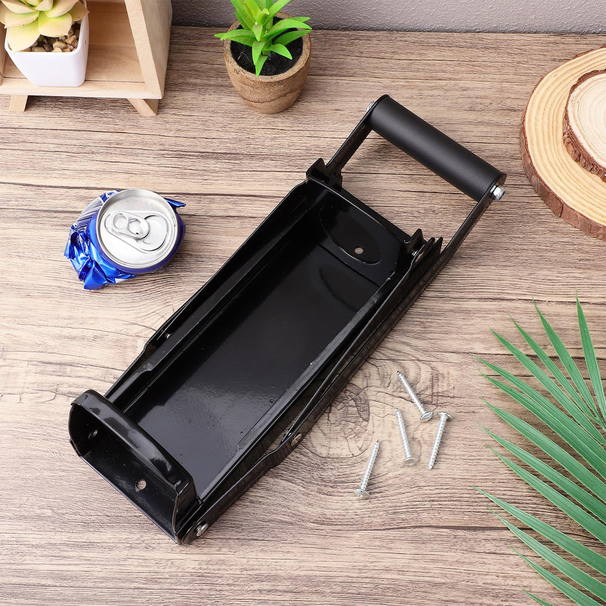 Wall Mounted Stainless Steel Can Crusher with Built in Opener E66072