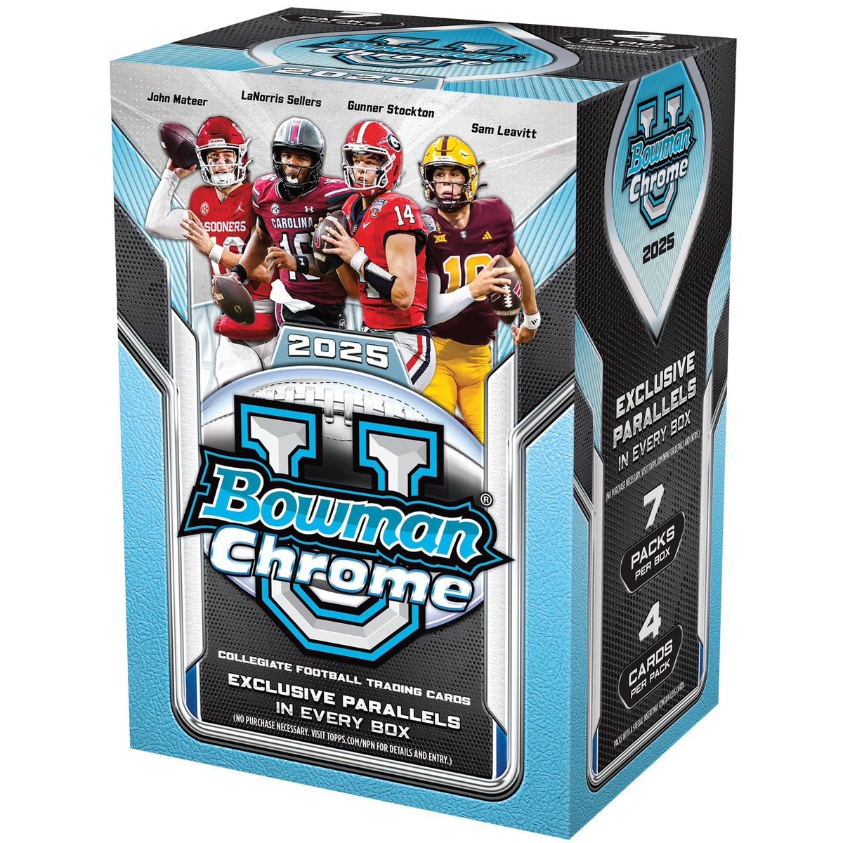2025 Bowman University Chrome NCAA Football Value Box J807